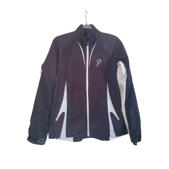 Bjorn Daehlie Black White Pattern Full Zip Running Jacket - Women's Size Large - Picture 1 of 14